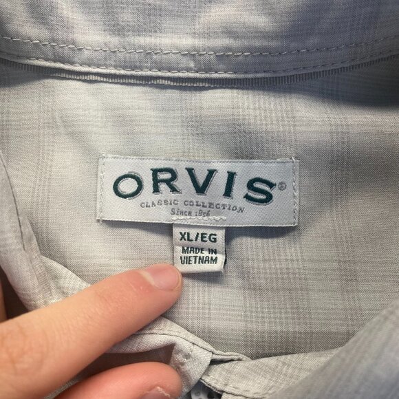 Orvis Tech Work Shirt Mens Extra Large Gray Performance Short Sleeve Plaid - Picture 3 of 10